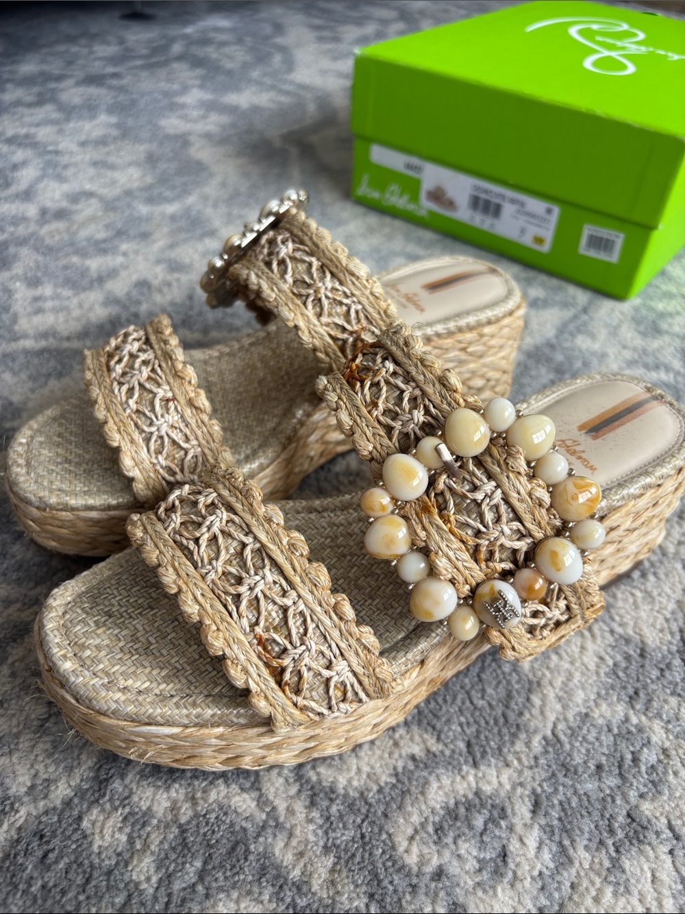 Sam Edelman Candace Raffia Slide Sandals 7M